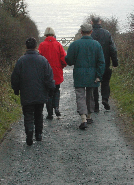 Family walk, above Newton Ferrers